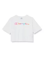 Koszulki i topy damskie - Champion Legacy American Classics-Logo Croptop Oversized S/S T-Shirt Dziewczyny i Dziewczyny, Biały, 11-12 lat - miniaturka - grafika 1
