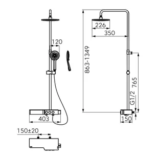 FDesign FDesign Tempra zestaw prysznicowy chrom biały FD5TMP7U13 - Zestawy prysznicowe FDesign FDesign Tempra zestaw prysznicowy chrom biały FD5TMP7U13 - Zestawy prysznicowe - miniaturka - grafika 2
