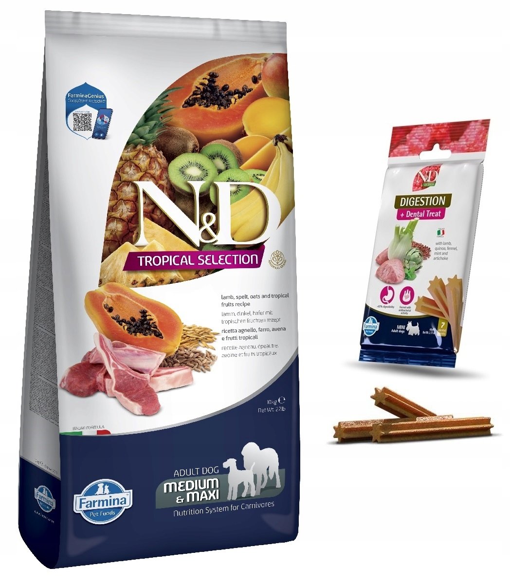 N&D Dog Tropical Selection Adult Medium/Maxi, jagnięcina - 10 kg