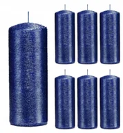 Świece - Świece ozdobne granatowe walec kokon 10/4 zestaw 7 - miniaturka - grafika 1