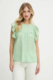 Pepe Jeans koszula damska kolor zielony regular z kołnierzykiem klasycznym PL305101 - Koszule damskie - miniaturka - grafika 1