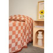 Narzuty - Ceglasta narzuta na łóżko dwuosobowe 240x240 cm Terracota Checkerboard – Really Nice Things - miniaturka - grafika 1