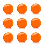 Świece - Świeca kula świeczka kula pomarańczowa pokryta lakierem błyszczącym 9 sztuk - miniaturka - grafika 1