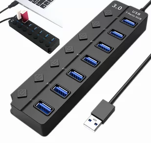 Rozgałęźnik port Usb Hub 3.0 wyłącznik 1x7 Switch - Huby USB - miniaturka - grafika 1