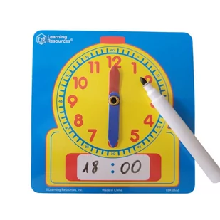 ZEGAR + MARKER  ruchome wskazówki nauka czas tarcza zegarowa - Mały naukowiec - miniaturka - grafika 1