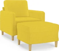 Fotele - Fotel z podnóżkiem, jasnożółty, 60 cm, tkanina - miniaturka - grafika 1