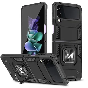 Wozinsky Ring Armor etui Samsung Galaxy Z Flip 4 pancerny pokrowiec uchwyt magnetyczny ring czarne - Etui i futerały do telefonów - miniaturka - grafika 1