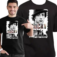 Koszulki męskie - KOSZULKA MĘSKA ROCKY BALBOA STALLONE WŁOSKI OGIER DLA FANA L 3461 CZARNA - miniaturka - grafika 1
