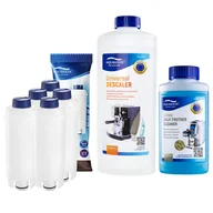 Akcesoria i części do ekspresów do kawy - Zestaw Delonghi - AL-S002 5szt, Uniwersalny Odkamieniacz Aqualogis 1L, Płyn Czyszczący System Mleczny Latteo 250ml - miniaturka - grafika 1