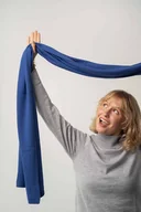 Apaszki i szaliki damskie - Szal Wełniany MANUL Chabrowy- duży lekki pluszowy szalik 100% Merino RWS - miniaturka - grafika 1