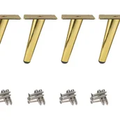 Zawiasy, okucia i inne akcesoria - Nogi meblowe stożkowe, wykończenie złote, 30 cm, cicha, antypoślizgowa podstawa, do sof, stołów i innych mebli, zestaw 4 szt. - miniaturka - grafika 1