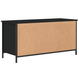 Szafka pod TV, czarna, 100x40x50 cm, materiał drewnopochodny Lumarko! - Szafki RTV - miniaturka - grafika 9