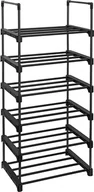 Szafki na buty - SONGMICS Stojak na buty z 6 poziomami, metalowy stojak na buty, schowek na buty, organizer na 12-15 par butów, sztaplowany, do przedpokoju, salonu, sypialni, 30 x 45 x 106 cm, czarny LSA23BK - miniaturka - grafika 1