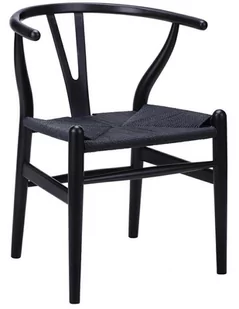 King Home Krzesło WISHBONE czarne - drewno bukowe, czarne włókno DC-541.BLACK - Krzesła - miniaturka - grafika 1