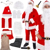 Stroje karnawałowe - Strój św. Mikołaja zestaw 11 elementowy przebranie świąteczne - miniaturka - grafika 1