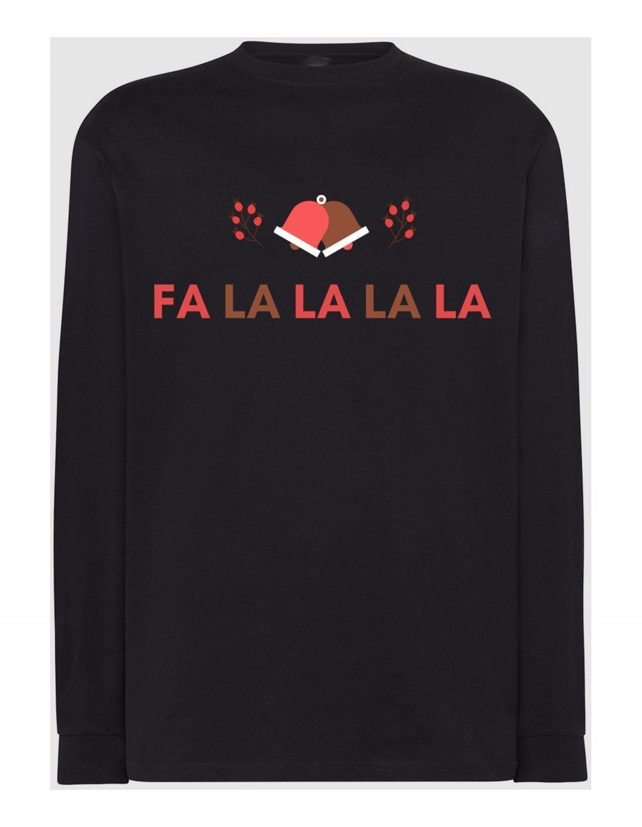 Longsleeve świąteczny nadruk FA LA LA r.4XL