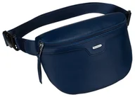 Nerki - Damska nerka eko Rovicky duża saszetka na ramię torebka crossbody na suwak, granatowy - miniaturka - grafika 1