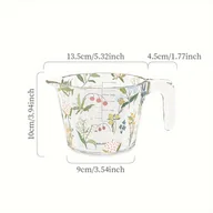 Inne - TEMU 1 Szt. 650 Ml Mierzący Kubek Z Gorącego Szkła Z Kwiatowym Wzorem - Ergonomiczna Rączka, Bezpieczny W Kuchence Mikrofalowej Do Pieczenia I - miniaturka - grafika 1