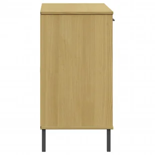 Komoda OSLO, metalowe nóżki, brązowa, 113x40x77 cm Lumarko! - Komody - miniaturka - grafika 7