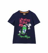 Koszulki dla chłopców - T-Shirt chłopięcy graffiti- granat Orginal Marines - miniaturka - grafika 1