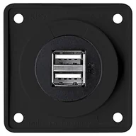 Gniazdka elektryczne - Hager Polo Integro Gniazdo USB ładowania podwójne, 12V, 3A; antracyt mat, mechanizm czarny 926022505 926022505 - miniaturka - grafika 1