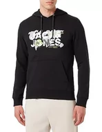 Bluzy męskie - Bestseller A/S Męska bluza z kapturem Jcodust Sweat Hood Sn, czarny, XXL - miniaturka - grafika 1