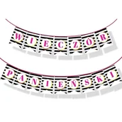 Wieczór panieński i kawalerski - Baner wieczór panieński flowers&stripes, duży format - miniaturka - grafika 1