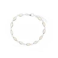 Bransoletki - Srebrna bransoletka 925 Białe Łezki Opale - miniaturka - grafika 1