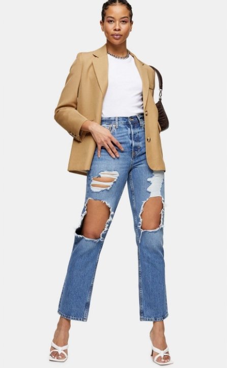 Topshop Jeansy Damskie Z Dziurami 30/32 Apx