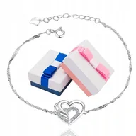 Biżuteria dla dzieci - Bransoletka srebrna Serce dla dziewczynki rodowana - miniaturka - grafika 1