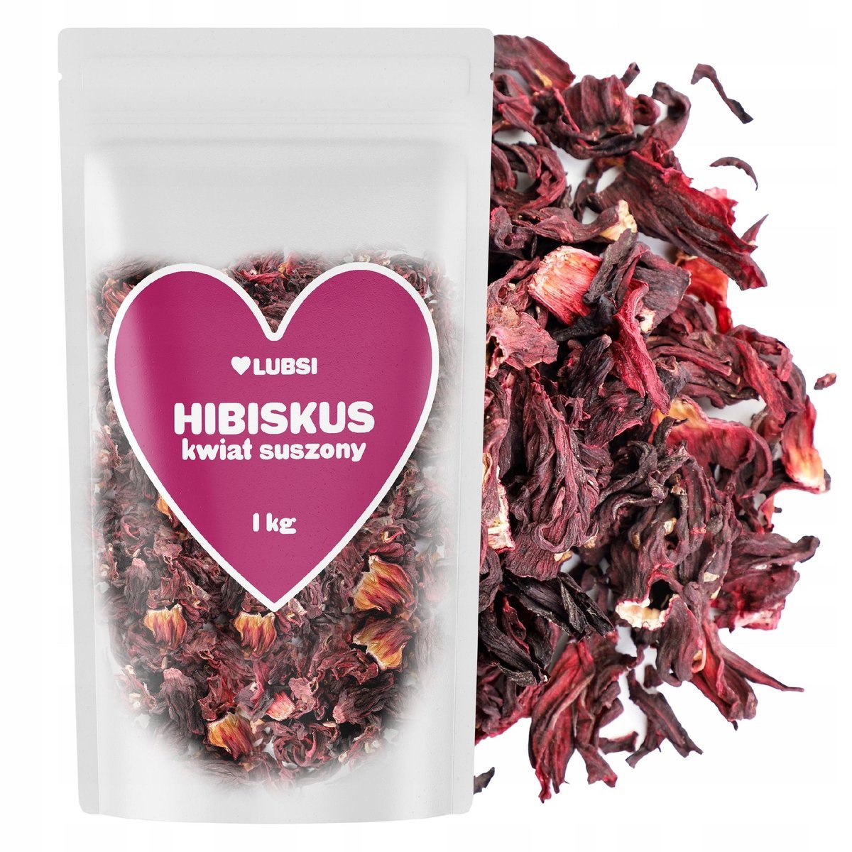 Hibiskus suszony 1kg LUBSI malwa naturalny kwiat hibiskusa herbata napar