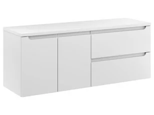 Szafka Wisząca Z Blatem ETH 120 cm DS Prawa - Biały Mat - Szafki łazienkowe - miniaturka - grafika 1