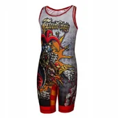 Kimona, stroje i obuwie - Extreme Hobby Trykot Zapaśniczy dla Dzieci Killer Cards 2 Czerwony 128 - miniaturka - grafika 1