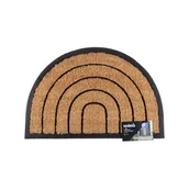 Wycieraczki - Wycieraczka gumowo-kokosowa Walker 60 x 40 cm półokrągły paski brązowy - miniaturka - grafika 1