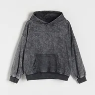 Bluzy dla chłopców - Reserved - Bluza oversize z efektem sprania - Szary - miniaturka - grafika 1