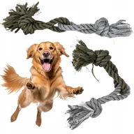 Zabawki dla psów - Zabawka dla psa SZNUR dwukolorowy podwójny pleciony z supłami duży 35 cm - miniaturka - grafika 1