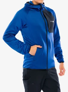 Bluza z kapturem Columbia Triple Canyon Grid Fleece Hooded FZ II - mountain blue/black - Bluzy sportowe męskie - miniaturka - grafika 1
