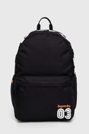 Plecaki - Superdry plecak damski kolor czarny duży z nadrukiem - miniaturka - grafika 1