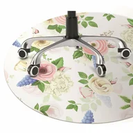 Podnóżki, podpórki, podkładki - Podkładka pod krzesło obrotowe Rysowane kwiaty fi100 cm - miniaturka - grafika 1