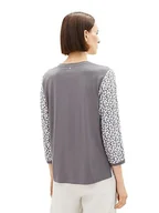 Koszulki i topy damskie - TOM TAILOR Damska koszulka z długim rękawem ze wzorem, 33766 - Wzór w szare kwiaty, XXL - miniaturka - grafika 1