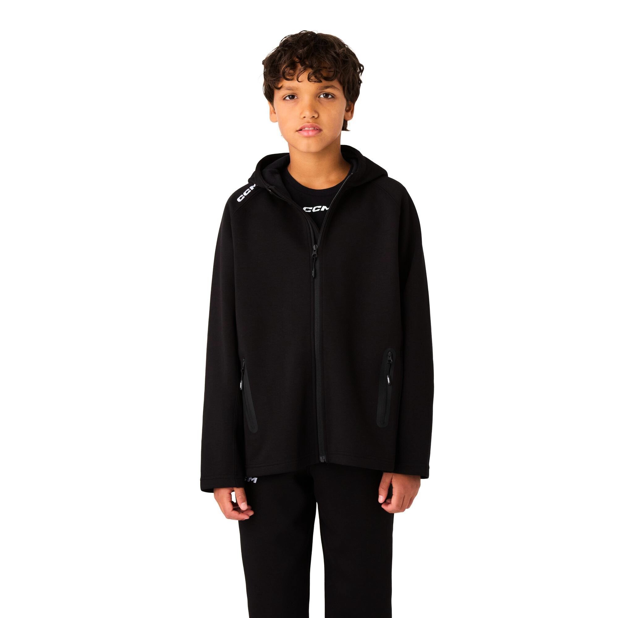 Bluza dziecięca CCM Team Locker Room Full Zip Hoodie Black M