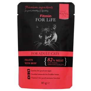 Korzystny pakiet mieszany Fitmin Cat For Life Adult, 56 x 85 g - Wołowina Dostawa GRATIS! - Mokra karma dla kotów - miniaturka - grafika 1