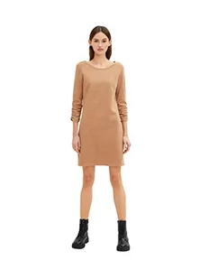 TOM TAILOR Denim Damski Sukienka z marszczonym rękawem 3/4 1034280, 30729 - Cinnamon Brown, S - Sukienki - miniaturka - grafika 1
