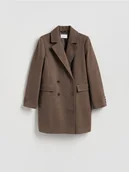 Płaszcze damskie - Reserved - Płaszcz z dodatkiem wełny - brązowy - miniaturka - grafika 1