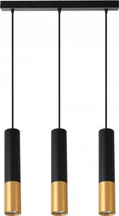 Lampa wisząca Cleoni Tuba wisząca GU10 lampa LED - x3, czarno złota, 1m - Lampy sufitowe - miniaturka - grafika 1