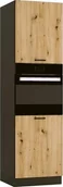 Szafki kuchenne - Stolkar Szafka pod piekarnik ANIKA D60PK/2133 P/L grafitowa/dąb artisan STOLKAR - miniaturka - grafika 1