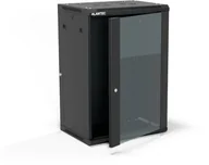Szafy rack - Szafa wisząca 19" 18U 600x450, drzwi szklane jednoskrzydłowe, tył osłona pełna demontowalna, osłony boczne pełne demontowalne zamykane na klucz, 4 belki, kolor czarny, do samodzielnego montażu - Flat Pack, ALANTEC - miniaturka - grafika 1