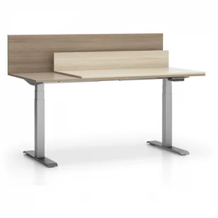 B2B Partner Stół biurowy SINGLE LAYERS, przesuwny blat, z przegrodami, regulowane nogi, dąb naturalny / dąb bejcowany 611574 - Stoły i stoliki do biura - miniaturka - grafika 3