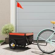 Przyczepki rowerowe - vidaXL Przyczepka rowerowa, czarno-pomarańczowa, 30 kg, żelazo - miniaturka - grafika 1