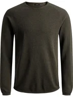 Swetry męskie - Jack & Jones Sweter "Hill" w kolorze oliwkowym - miniaturka - grafika 1